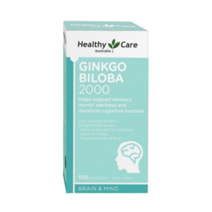 Healthy Care Ginkgo Biloba 2000mg 100 Capsules Exp 09/2025